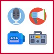 © Orxan - 4 voice icon. Vector illustration voice set. tape recorder and radio icons for voice works