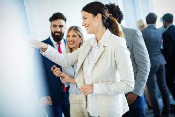 Business people conference in modern meeting room