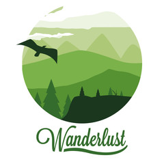 Poster - scene landscape forest wanderlust