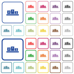 Poster - Winners podium with inside numbers outlined flat color icons