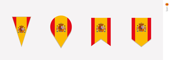 Wall Mural - Spain flag in vertical design, vector illustration