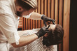 © Parilov - Beard styling and cut shaving. Concept advertising barber shop. Hair Stimulation growth