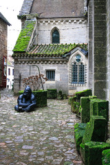 Back yard of old medieval church of Saulieu