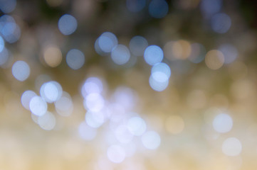 Wall Mural - bokeh golden night light , party in the night and Festival day, abstract bokeh blue and black color background