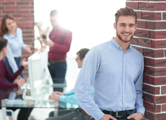 Sticker - Handsome smiling confident businessman portrait.