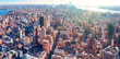 © maramas - a magnificent aerial panoramic view of Manhattan with sunset