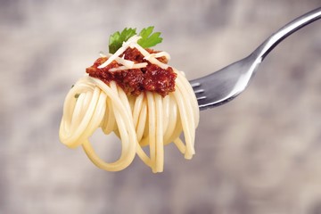 Poster - Fork with just spaghetti around it on backgrouund