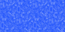 Video Game Controller Background Gadgets Seamless Pattern