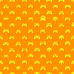 Canvas Print - Video game controller background Gadgets seamless pattern 
