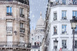 Snowing in Paris, Montmartre, France