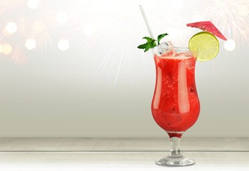 Poster - Glass of alcohol  cocktail on background