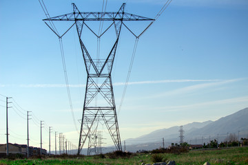 A California background and Power lines.