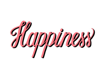 Canvas Print - Handwritten style of Happiness typography