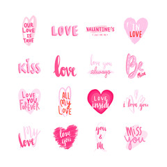 Poster - Collection of valentines day typographies