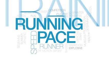 Sticker - Running pace animated word cloud. Kinetic typography.