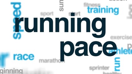 Wall Mural - Running pace animated word cloud. Kinetic typography.