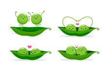 two peas in a pod. Vector illustration