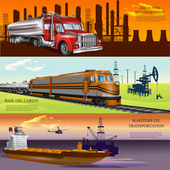 logistical concept of extraction and oil transportation.