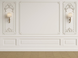 Canvas Print - Classic interior wall with mouldings