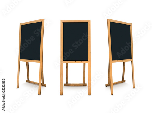 Foto Chalk Boards wooden isolated on white background.