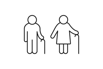 Elderly couple simple icon