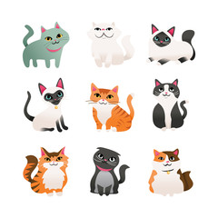  Zestaw ikon koty super kreskówka