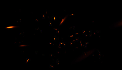 Wall Mural - colorful particles effect dust debris isolated on black background, motion powder spray burst in dar