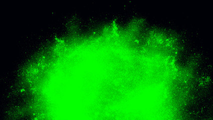 Wall Mural - Green watercolor splash on the black background. Art paint spray texture. Watercolor wallpaper