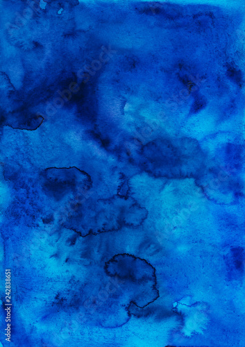 Ocean Blue Background Watercolor Abstract Deep Blue Backdrop