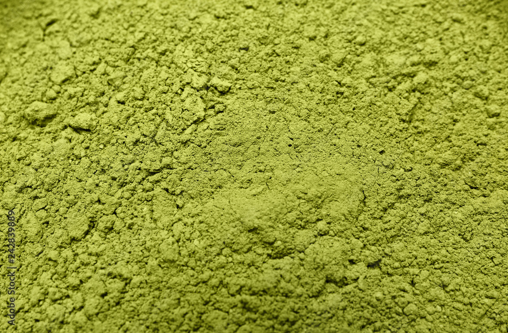 Powdered matcha tea, closeup
