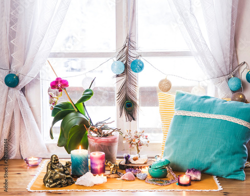 Feng Shui Altar At Home In Living Room Or Bed Room