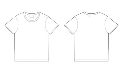 Canvas Print - T-shirt design template. Front and back vector.