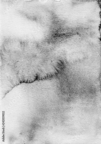 White And Black Aquarelle Paint Stains Background Watery Ink Texture Watercolor Monochrome Artwork Grey Aquarelle Stains On Textured Paper Watercolour Hand Painted Backdrop Card Overlay Buy This Stock Illustration And Explore