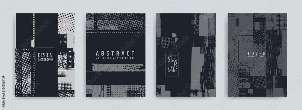 Set of abstract background cover designs. Screen error effect. Failure ...