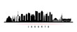 © greens87 - Jakarta city skyline horizontal banner. Black and white silhouette of Jakarta city, Indonesia. Vector template for your design.