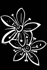 Wall Mural -  vector sketch blooming beautiful flower