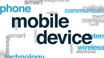 Wall Mural - mobile device animated word cloud. kinetic typography.