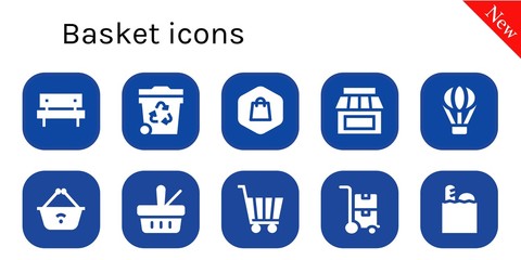 Poster -  basket icon set