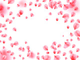 Fototapeta Kwiaty - Abstract background with flying pink rose petals. 