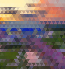 Wall Mural - vector abstract irregular polygon background with a triangular pattern in full color rainbow spectrum colors