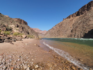 Wall Mural - Secluded Beach below Granite Rapids in Grand Canyon National Park, Arizona.