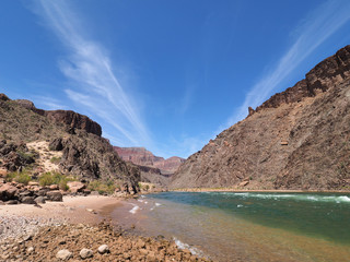 Wall Mural - Secluded Beach below Granite Rapids in Grand Canyon National Park, Arizona.