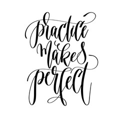 Wall Mural - practice makes perfect - hand lettering text positive quote