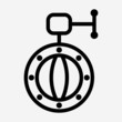 Outline butterfly valve pixel perfect vector icon