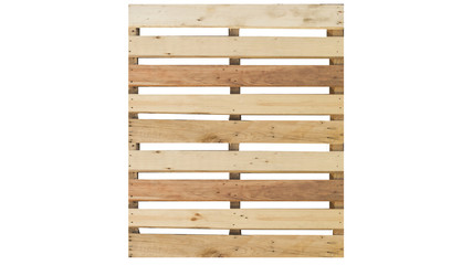 top view of isolated wood pallet on the white background