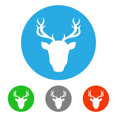 Sticker - Buck head. Icon set. Vector.