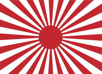 vector of red sun ray of japan rising sun