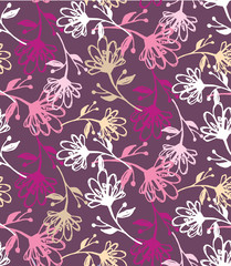  Hand drawn doodle floral pattern background