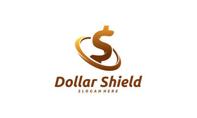 Wall Mural - dollar shield logo designs concept vector, finance logo template