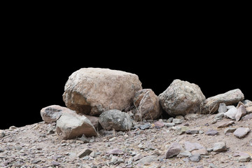 Sticker - rock isolated on black background